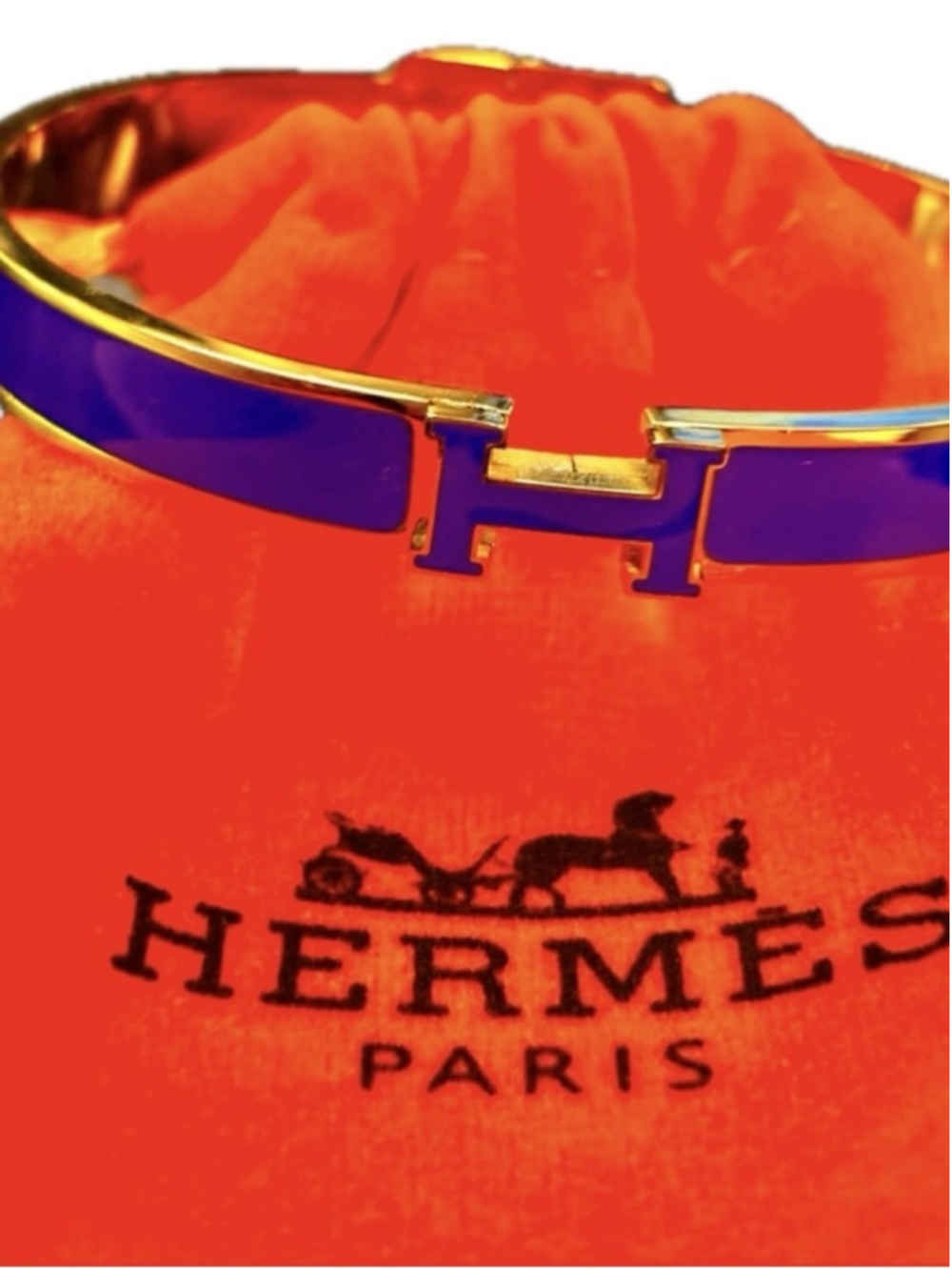 Luxury Goldtone Bangle Bracelet in a Royal Blue with Dusty